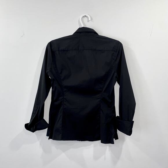 Rivamonti Black Button-Up Long Sleeve Shirt Women's Classic Fit Size M - Picture 3 of 8